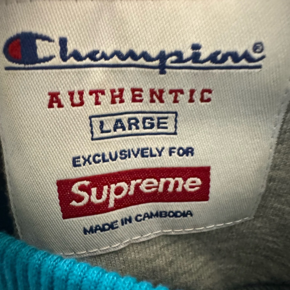 Supreme x Champion Crewneck (Teal, Blue, silver) - Picture 2 of 3